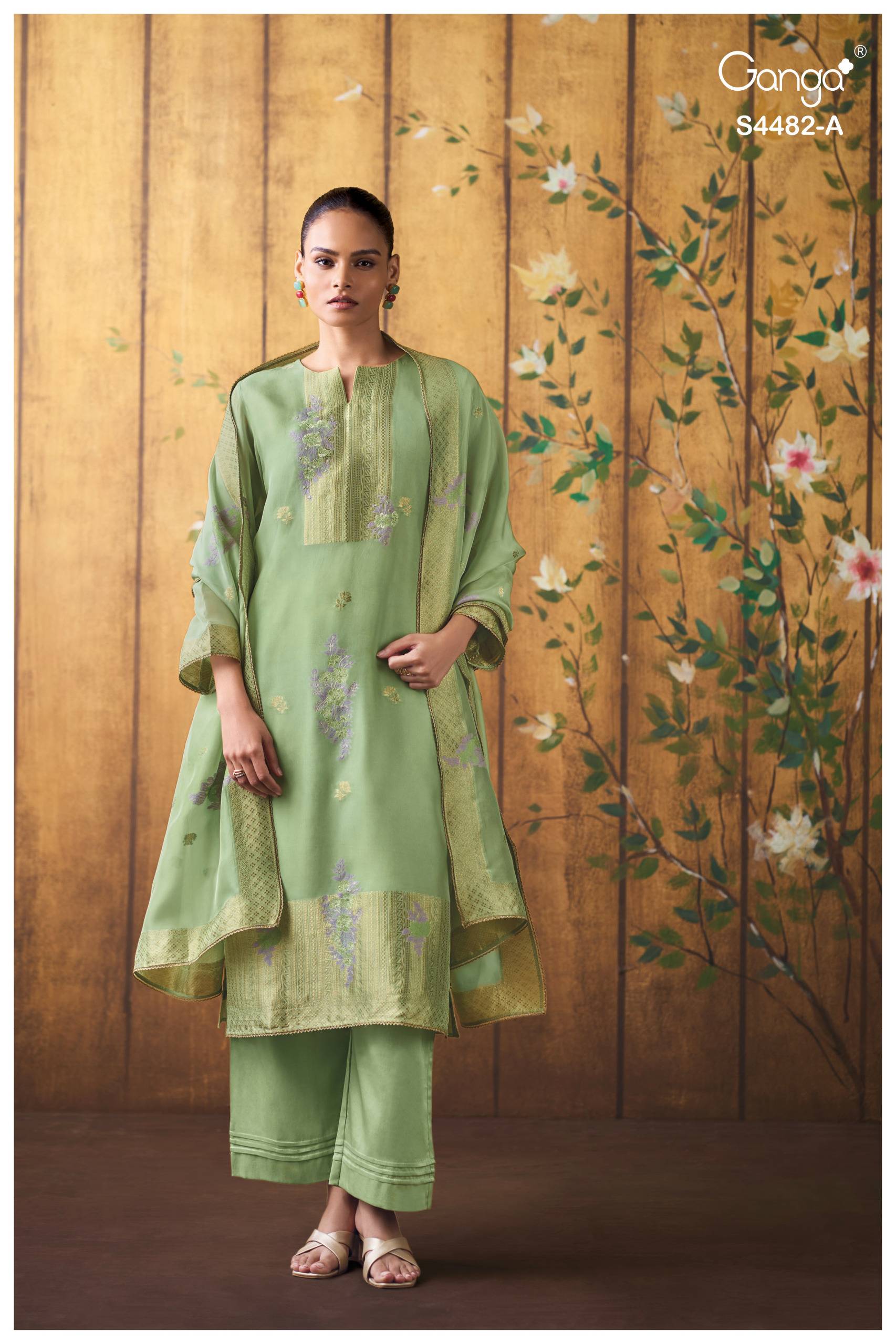 LUPITA 4482 Series By GANGA FASHION Stylish Beautiful Colourful PURE SILK Dresses At Wholesale Price